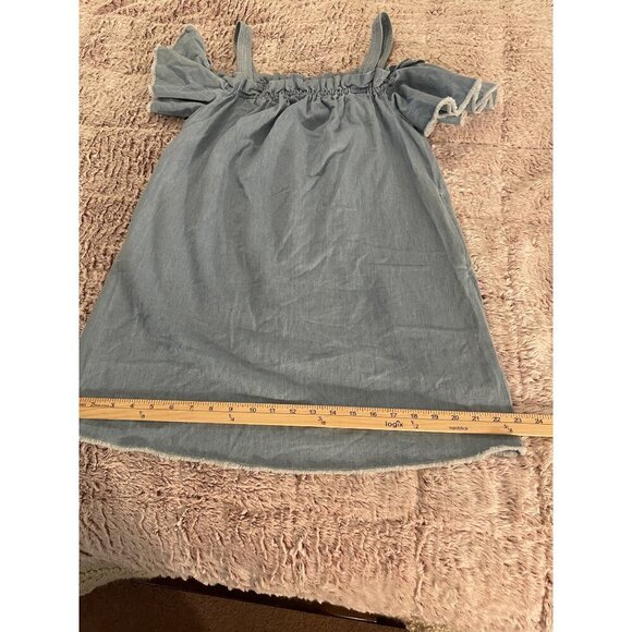 NWT , 7 For All Mankind Denim Off-Shoulder Dress WOMEN'S SIZE Small - Picture 11 of 16